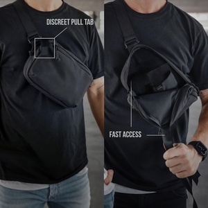 กระเป๋าสะพายข้างแบบซ่อนสำหรับพกพาปืน สำหรับผู้ชายและผู้หญิง  กระเป๋า EDC แบบยุทธวิธี พร้อมช่องใส่ของแบบรวดเร็ว  รวมอะแดปเตอร์ IWB - Product Image 6