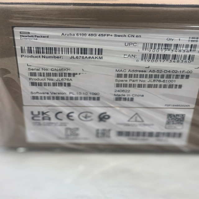 Original JL676A 6100 48G Gigabit Ethernet Switch With Quad 10G SFP Plus Uplink Layer 2 Managed Networking Solution
