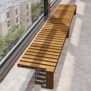 Support de fleurs suspendu élargi en bambou pour rebord de fenêtre de balcon, étagère de rangement anti-corrosion pour comptoir, présentoir de plantes - Product Image 1