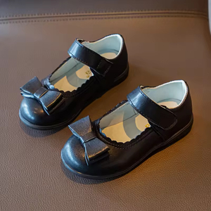 Chaussures Mary Jane pour filles, en cuir noir, chaussures habillées pour filles, chaussures plates Mary Jane pour l'école - Product Image 3