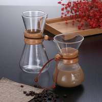 Carafe à café en verre transparent de 400 ml, résistante à la chaleur, pour préparation manuelle de café et thé à la maison ou au café