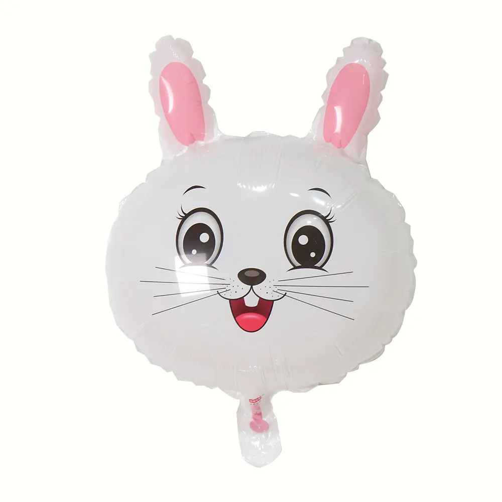 New 2022 Easter 18 inch white Rabbit Bunny head foil balloon not fly air inflate white cartoon rabbit head Aluminum Mylar Globos