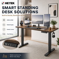 Bureau assis-debout ergonomique moderne et durable à moteur unique, 55 pouces, marron rustique, idéal pour le télétravail et les petits espaces – Meilleure vente