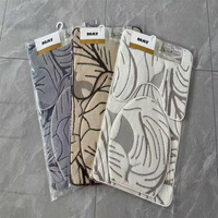 Tapis de bain carré moderne en polyester jacquard épais, antidérapant, avec support TPR, lavable en machine, couleurs personnalisées, gaufrage, pour la maison