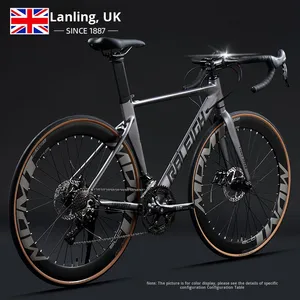 Bicicleta <span class=keywords><strong>de</strong></span> Carretera Lanling 700C, Resistente al Viento, <span class=keywords><strong>de</strong></span> Competición, 18 Velocidades, con Manillar Curvo, Frenos <span class=keywords><strong>de</strong></span> Disco, Cuadro Rígido <span class=keywords><strong>de</strong></span> Aleación <span class=keywords><strong>de</strong></span> Aluminio, Bicicleta Urbana, Bicicleta <span class=keywords><strong>de</strong></span> Carreras - Product Image 5
