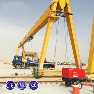 Factory customized concrete precast warehouse trestle 1 3 5 10 15 ton single girder gantry crane with electric hoist