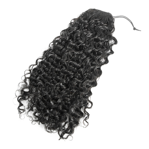 Extensions <span class=keywords><strong>de</strong></span> <span class=keywords><strong>queue</strong></span> <span class=keywords><strong>de</strong></span> <span class=keywords><strong>cheval</strong></span> à cordon <span class=keywords><strong>de</strong></span> serrage, nouvelle conception, <span class=keywords><strong>cheveux</strong></span> humains, vague profonde, <span class=keywords><strong>cheveux</strong></span> humains naturels bruts - Product Image 4