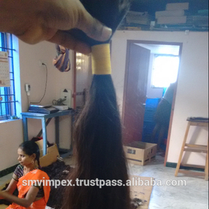 100% cabello crudo suave indio cabello indio Virgen sin procesar, cabello humano indio, cabello indio natural crudo extensión de cabello ondulado indio - Product Image 2