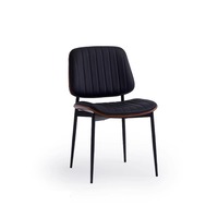 Chaise de salle à manger de style scandinave avec dossier matelassé et panneau arrière en bois pour la maison, la cuisine et la salle à manger