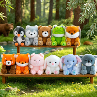 Boneka Hewan Hutan Mini Lembut Lucu, Gantungan Ransel Rubah Duduk, Gantungan Kunci Boneka Mesin Cakar, Hadiah
