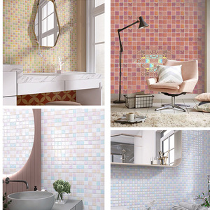 Mosaïque de verre de <span class=keywords><strong>style</strong></span> moderne pour la décoration murale de la salle de bain, mosaïque de verre pour la cuisine, artisanat DIY - Product Image 1