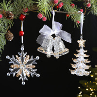 Weihnachtsbaum-Dekorationsset Glitzer-Schneeflocken-Kugeln Acryl-Weihnachtsschmuck für Heim-Party Feiertagsdekoration