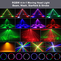 UKING 4 bras, projecteur laser pour scène, fête, lumière de scène, 120W, RGBW, LED, tête mobile, DMX 512, commande vocale pour DJ, bar, salle de danse, club