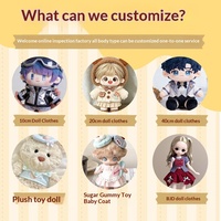 Tenues en coton personnalisées pour poupées, accessoires pour poupées en peluche BJD de 10 cm/20 cm, personnalisation en gros disponible, jouet en peluche, 14 ans et plus