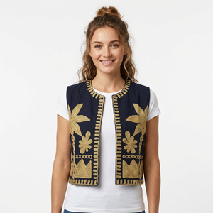 Blouson bomber vintage pour femme, fait main, respirant, automne/hiver, imprimé floral, broderie Suzani, tissé 100% coton, mi-long - Product Image 1