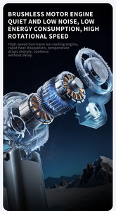 Mini <span class=keywords><strong>ventilateur</strong></span> rechargeable par USB, haute vitesse, 3000 mAh, pliable, <span class=keywords><strong>ventilateur</strong></span> portable turbo <span class=keywords><strong>avec</strong></span> refroidissement par glace - Product Image 4