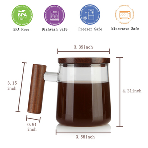 450ml nuovo prodotto trasparente tazza di vetro noce copertura del tè e manico borosilicato tazza di tè tazza di caffè tazza da tè - Product Image 5