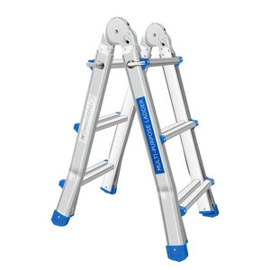 <span class=keywords><strong>Escalera</strong></span> Telescópica Plegable de Aluminio, Diseño Moderno, Portátil, de <span class=keywords><strong>3</strong></span> Peldaños en Zigzag, para Uso en Apartamentos - Product Image 2