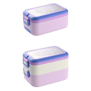 Boîte à bento de style japonais minimaliste, boîte à lunch rectangulaire avec couvercle en plastique pour adultes, conteneur de stockage alimentaire portable de haute qualité - Product Image 2