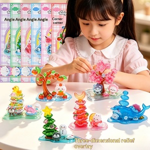Pegatinas de PVC 3D de Dibujos Animados Jenga, Pegatinas Educativas para Niños, Estilo Instagram, para Aliviar el Estrés, Lindas, Brillantes en la Oscuridad, Decorativas - Product Image 1