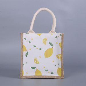 Grand sac fourre-tout en toile pour femmes, sac personnalisé avec poche zippée, sacs de shopping en jute - Product Image 3
