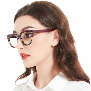 Montures de lunettes optiques classiques en acétate œil de chat polychromes pour femmes, dernier design vintage - Product Image 6