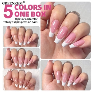 150 pièces boîte acrylique couverture complète 3 en 1 Gel doux UV <span class=keywords><strong>faux</strong></span> <span class=keywords><strong>ongles</strong></span> réutilisables 15 tailles Designer presse sur <span class=keywords><strong>ongles</strong></span> Art - Product Image 4