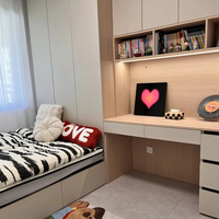 Conception de meubles en bois pour chambre d'enfants comprenant une armoire de bibliothèque de bureau de lit adaptée à la chambre d'enfants