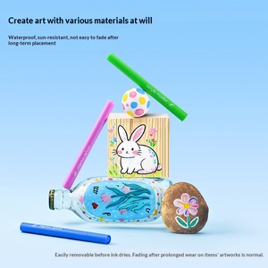 مجموعة أقلام ماركر أكريليك جديدة بـ 12-48 لونًا برأس ناعم وفرشاة مستقيمة للرسم - Product Image 5