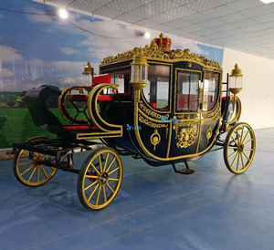 Black Luxury Royal Carriage/Marathon Retro Wedding Carriage/4-wheel European Electric Royal Carriage for Sale - Product Image 4