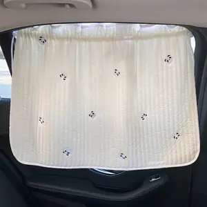 Универсальная Складная раздвижная вышивка Солнцезащитная шторка на боковое окно автомобиля для девочки с присоской