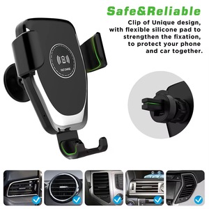 360 °   Soporte Giratorio Inalámbrico para Teléfono de Coche con Carga Rápida de 15W, QC3.0, Ajustable, Flexible, con Sensor de Gravedad - Product Image 4
