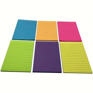 Lined <b>Sticky</b> <b>Notes</b> 6 Bright Colors Large Ruled <b>Sticky</b> Colorful Super Sticking Power Memo Pads - Product Image 5