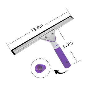 Màu Tím gương kính làm sạch cửa sổ giống cây chổi linh hoạt làm sạch thiết lập cho sàn cửa sổ làm sạch với <span class=keywords><strong>Carry</strong></span> 14inch thép không gỉ - Product Image 2