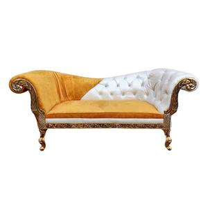 Sofá de Boda Tallado en Oro Real, Chaise Longue de Terciopelo con Respaldo Acolchado, Sofá de Lujo para Decoración de Escenarios y Muebles de Sala de Estar - Product Image 3