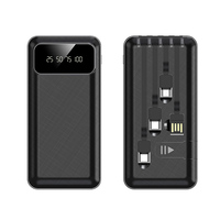 Produit de vente à chaud OEM LOGO Power Bank 10000mAh Capacité réelle Câble intégré Affichage LED Centrale électrique portable