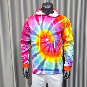 Sudaderas con Capucha de Felpa para Hombre, Personalizadas con Tie Dye de Alta Calidad, con Etiquetas y Etiquetas Colgantes, Impresión Multicolor, Estilo Urbano - Product Image 2