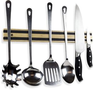Factory Wholesale Modern Wall-Mounted Magnetic Knife Holder <b>Rubber</b> Wood Eco-Friendly for Kitchen Storage Knife <b>Blocks</b> - Product Image 5