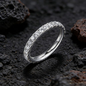 S925 <b>Silver</b> 14K Gold Plated Brilliant Cut 0.08ct Lab Grown Diamond Engagement <b>Ring</b> for <b>Men</b> Women IGI Certified Wedding Party - Product Image 2