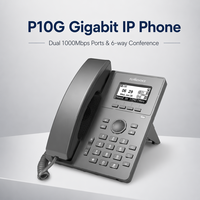 Téléphone IP Gigabit Flyingvoice P10G : 2 comptes SIP, ports doubles 10/100/1000M, PoE, écran LCD rétroéclairé de 2,3 pouces, conférence audio 6 voies