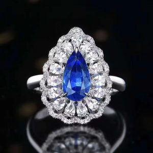 เครื่องประดับอัญมณีชั้นดี SGARIT พลอยสีน้ำเงินธรรมชาติจากศรีลังกา 1.52 กะรัต สำหรับผู้หญิง แหวนทองคำแท้ 18K พลอยไพลินธรรมชาติสีน้ำเงินเข้มสำหรับผู้ชาย - Product Image 1