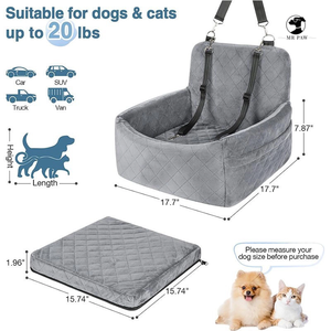 Sedile Auto per Cani 2-in-1 Ecologico e Best Seller - Letto da Viaggio Staccabile, Lavabile, con Tasche Portaoggetti e Cintura di Sicurezza - Product Image 3