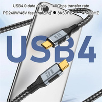 Kabel pengisi daya tipe-c, 1.8M 240W kabel pengisian daya cepat mendukung 40Gbps tingkat transmisi Data tinggi kabel pengisian daya QC 4.0 PD 3.1 PPS