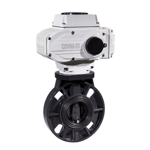 วาล์วผีเสื้อแบบหน้าแปลนพลาสติก UPVC ไฟฟ้า AC220V ขนาด DN50 - Product Image 1