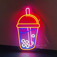 Enseigne lumineuse de décoration murale au néon pour aliments boissons restaurant LED Milk Shakes crème glacée yaourt Dessert boutique Bar décor électronique LED signe