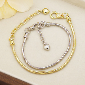 Pulsera <span class=keywords><strong>de</strong></span> Cadena <span class=keywords><strong>de</strong></span> Serpiente <span class=keywords><strong>de</strong></span> 2.5mm HP419 en Oferta, Pulsera Pandor, Pulsera con Dijes DIY para <span class=keywords><strong>Hombre</strong></span> y Mujer, Cadena Ajustable con Colgante <span class=keywords><strong>de</strong></span> Corazón - Product Image 5