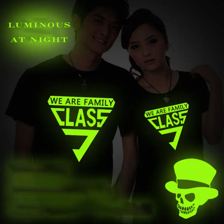 Glow-in-the-dark Running T-shirt Kids Scary Costume Fornecedores Atacado Custom Bar Reflective Laser Advertising Halloween Skull