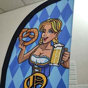 Высококачественный пляжный флаг с перьями на заказ, Летающий баннер с перьями, уличный рекламный флаг с перьями - Product Image 2