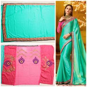 Self Designed Party Wear Saree brodé en soie de créateur avec chemisier Apparelgarment - Product Image 6