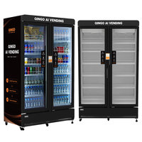 Máquina Expendedora Inteligente Qingo de Doble Puerta con IA, Capacidad para 672 Botellas, Refrigeración por Compresor, Pantalla Táctil de 7 Pulgadas, Código QR, SDK en la Nube